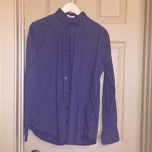 Dark blue polka dot men’s shirt